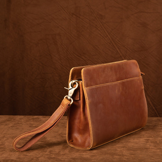 Li Ji | Original handmade genuine leather | Multifunctional Crazy Horse Leather - Original Leather Clutch No. 004