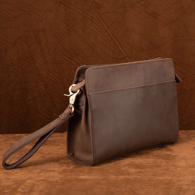 Li Ji | Original handmade genuine leather | Multifunctional Crazy Horse Leather - Original Leather Clutch No. 004