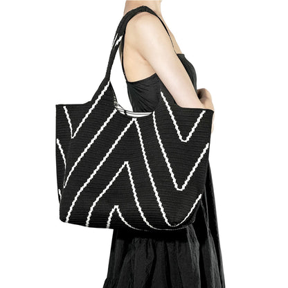 Li Ji | Original handmade | Dual-purpose foldable and washable woven fly woven tote bag No. 0061 