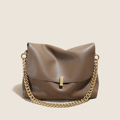 Li Ji | Original handmade genuine leather | 気前が好のtwo-layer cowhide chain small square bag No. 0826 