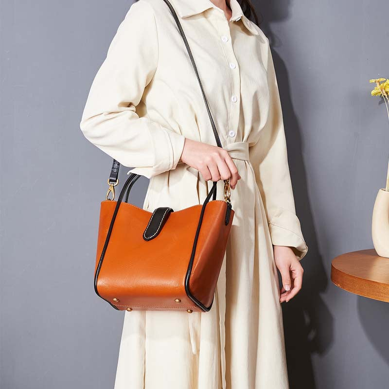 Li Ji | Original handmade genuine leather | First-layer cow leather mother-in-law high-end handbag No. 12256