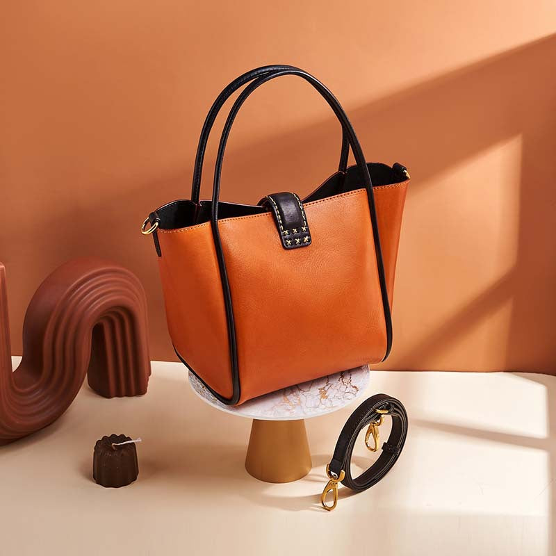 Li Ji | Original handmade genuine leather | First-layer cow leather mother-in-law high-end handbag No. 12256