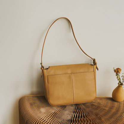 Li Ji | Original handmade genuine leather | カーフたんしょく soft side armpit bag No. 12637 