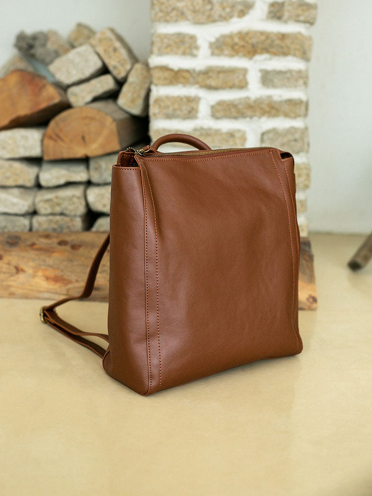 Li Ji | Original handmade genuine leather | Handmade genuine leather backpack No. 12820 