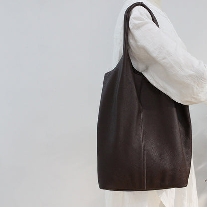 Li Ji | Original handmade genuine leather | Japanese simple and easy-to-match personalized tote bag No. 303 