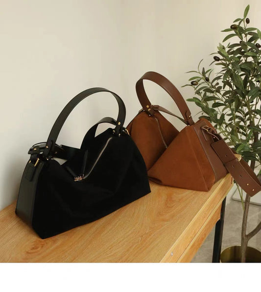 Li Ji | Original handmade leather | High-end suede cow leather versatile pillow bag No. 180