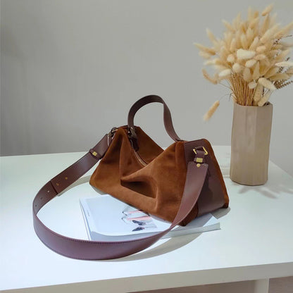 Li Ji | Original handmade leather | High-end suede cow leather versatile pillow bag No. 180