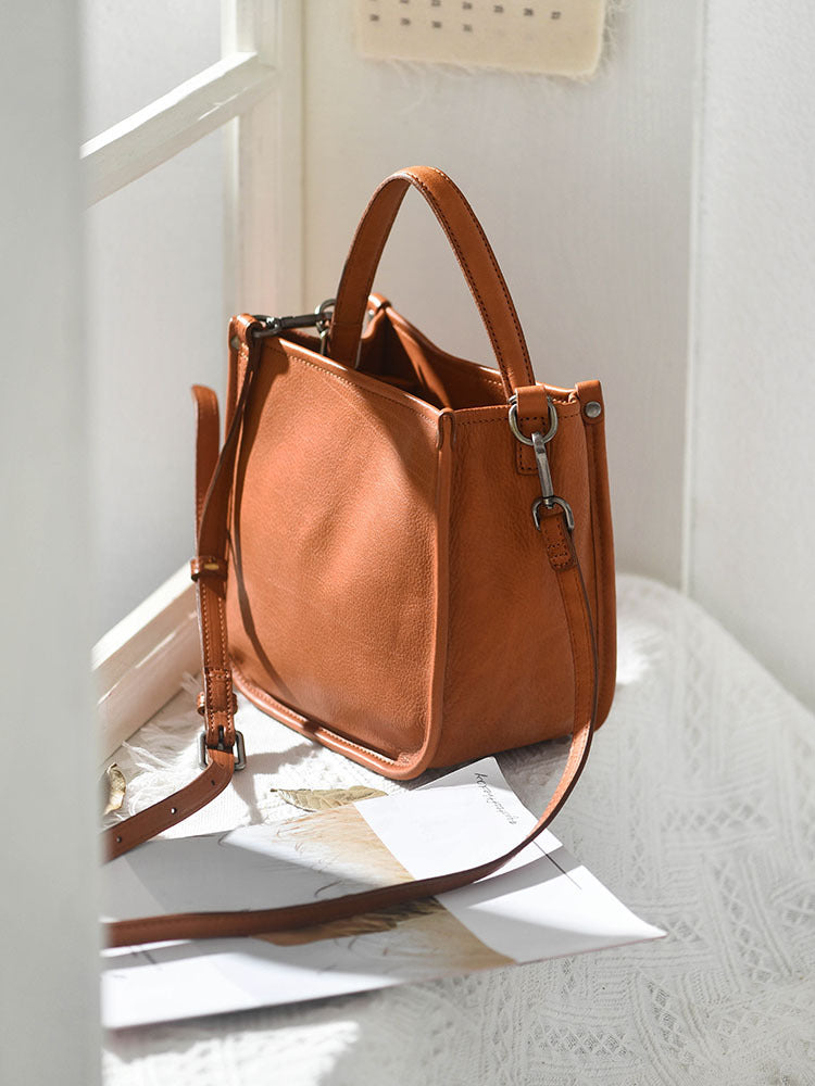 Li Ji | Original handmade genuine leather | Yuしい风シhandmade soft cowhide bucket bag No. 18138