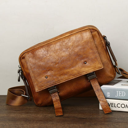 Li Ji | Original handmade genuine leather | Practical and practical, simple large shoulder bag No. 1908 