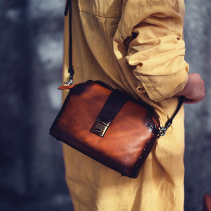 Li Ji | Original genuine leather handmade | Soft cowhide leather small square bag No. 192020 