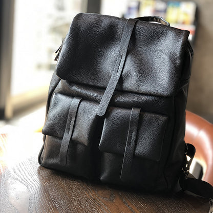 Li Ji | Original handmade leather | Simple new solid color genderless ~ Backpack No. 1931 