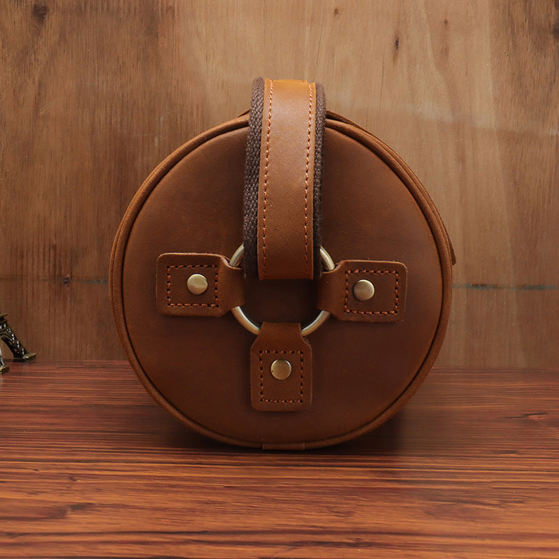 Li Ji | Original leather handmade | Mad cow leather cylinder cross bag simplified version No. 5035 