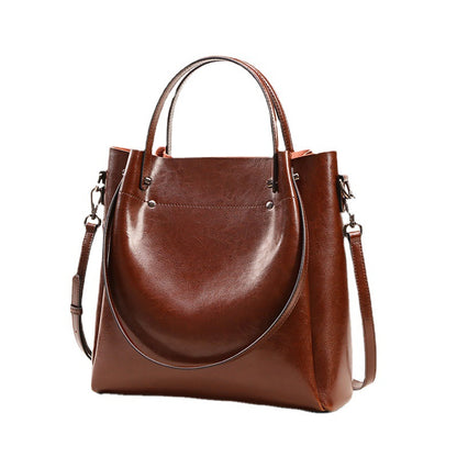 Li Ji | Original handmade genuine leather | High-end oil wax leather tote bag No. 2107 