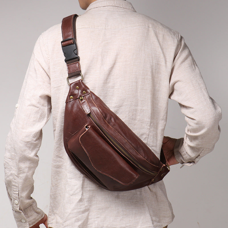 Li Ji | Original leather handmade | Japanese chest bag No. 3201 