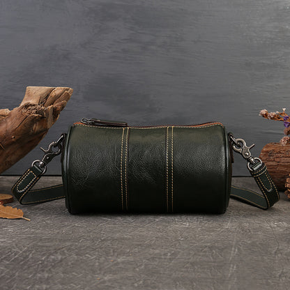 Li Ji | Original handmade genuine leather | First-layer cowhide design ッグ cylinder bag No. 1511 