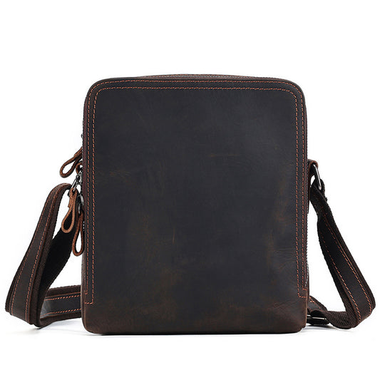 Li Ji | Original leather handmade | Casual crazy horse leather crossbody bag No. 6682 