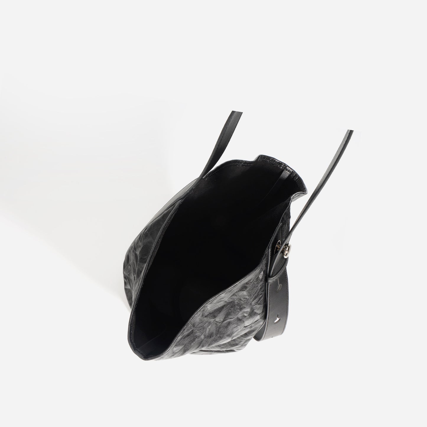 Li Ji | Original handmade genuine leather | Spring and summer ソフ soft leather leather wrinkled bucket bag No. W2088 