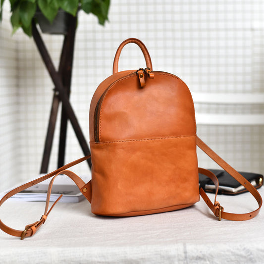 Li Ji | Original handmade leather | Retro college style functional and personalized backpack No. 209 