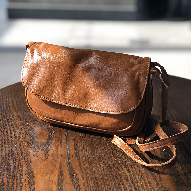 Li Ji | Original handmade genuine leather | Japanese retro first-layer cowhide and casual bag No. 21007 