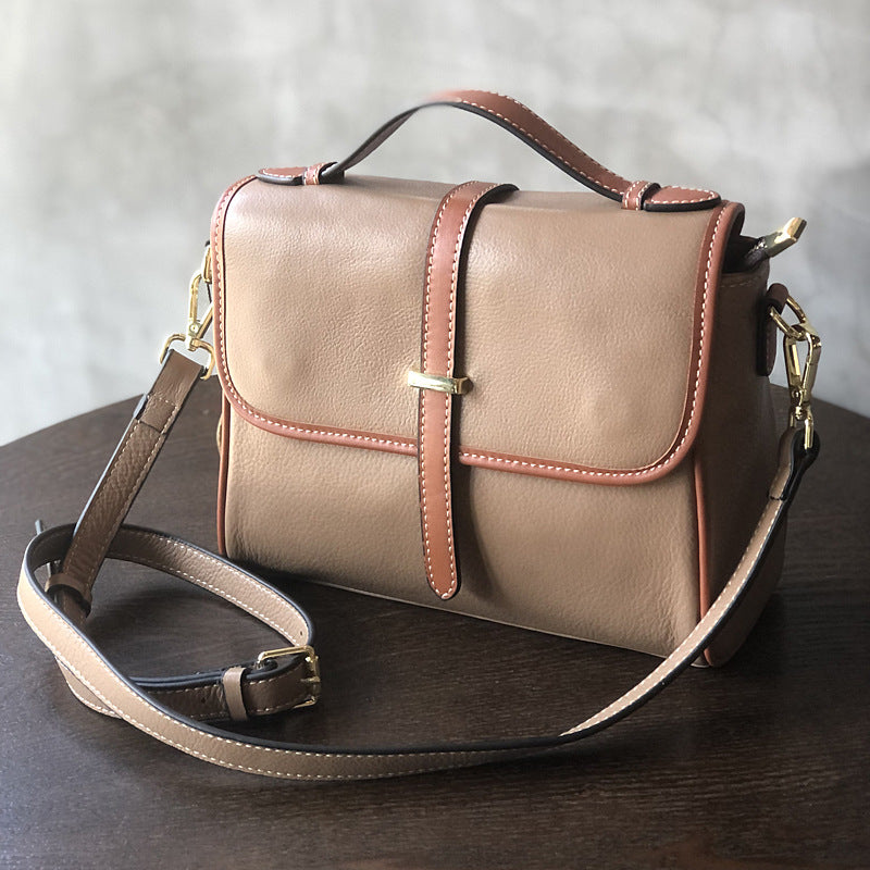 Li Ji | Original handmade genuine leather | Unique and simple top-grain leather portable messenger bag No. 22004 