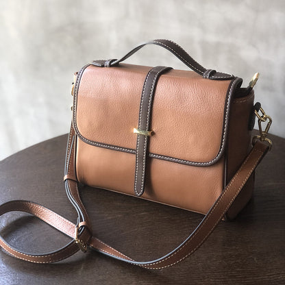 Li Ji | Original handmade genuine leather | Unique and simple top-grain leather portable messenger bag No. 22004 