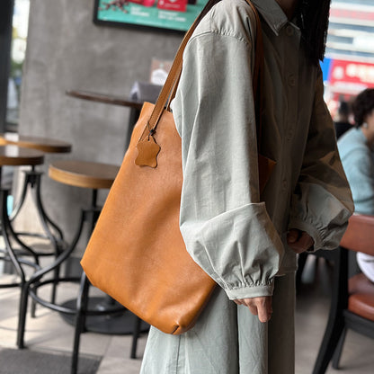 Li Ji | Original handmade genuine leather | 軽Liangでス casual first-layer leather shopping bag No. 22018 