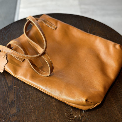 Li Ji | Original handmade genuine leather | 軽Liangでス casual first-layer leather shopping bag No. 22018 