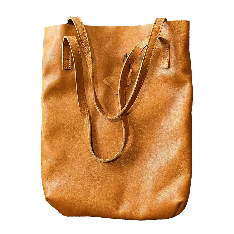 Li Ji | Original handmade genuine leather | 軽Liangでス casual first-layer leather shopping bag No. 22018 