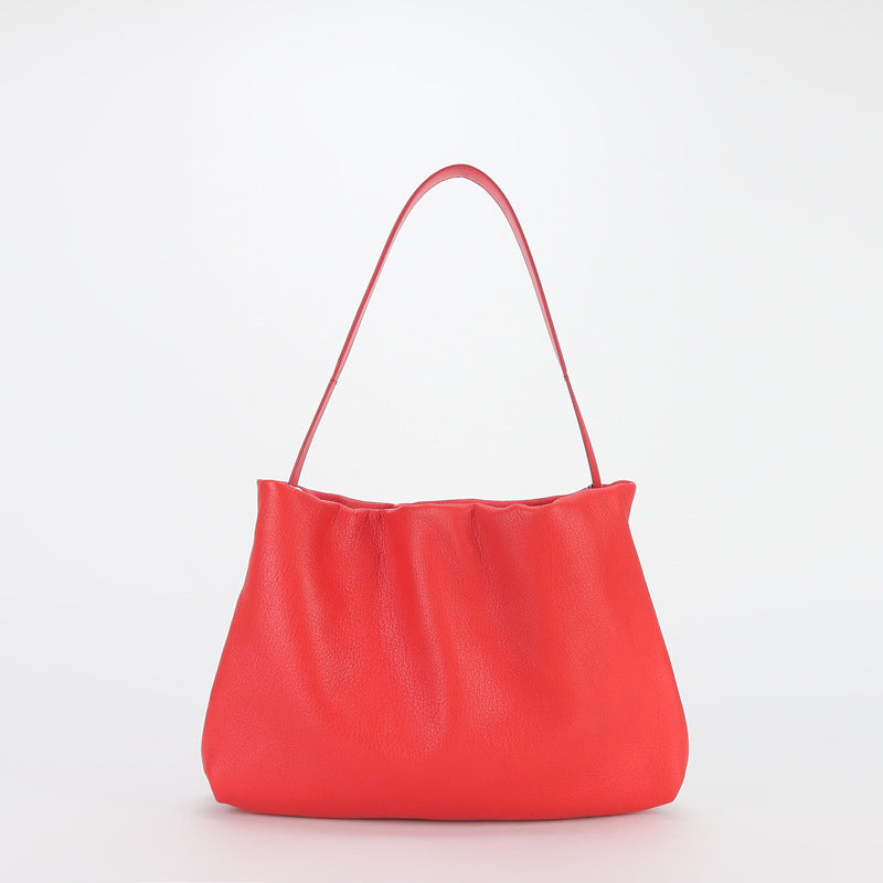 Li Ji | Original handmade genuine leather | Beautiful な気 Quality を pleated armpit bag No. 2206 