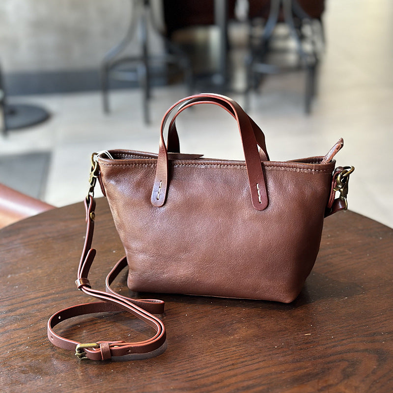 Li Ji | Original handmade genuine leather | Selected cowhide and vegetable tanned leather mini handbag No. 23021 