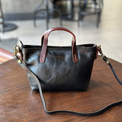 Li Ji | Original handmade genuine leather | Selected cowhide and vegetable tanned leather mini handbag No. 23021 