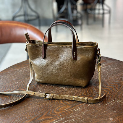 Li Ji | Original handmade genuine leather | Selected cowhide and vegetable tanned leather mini handbag No. 23021 