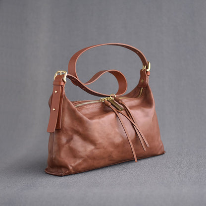 Li Ji | Original handmade genuine leather | Handmade cow leather color and thick slant bag No. 23037 