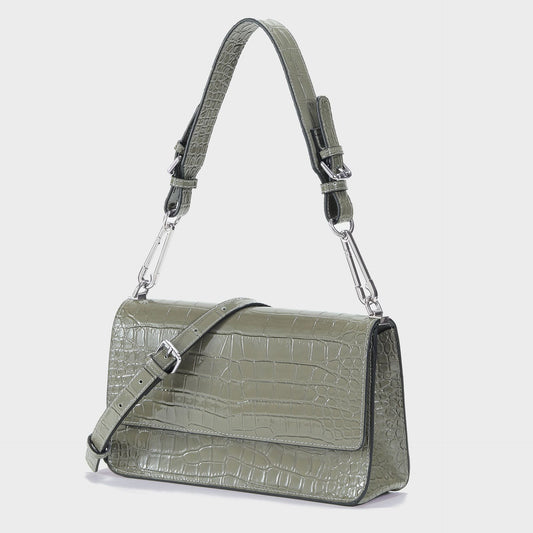 Li Ji | Original handmade leather | Crocodile pattern and chain high-end armpit bag No. 23066 