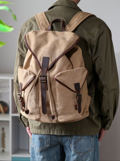 Li Ji | Original handmade leather | Canvas/sentiment/life outdoor mountaineering bag No. 23805