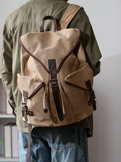 Li Ji | Original handmade leather | Canvas/sentiment/life outdoor mountaineering bag No. 23805