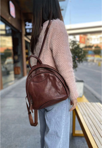 Li Ji | Original handmade leather | Vegetable-tanned leather shell bag-soft leather bag No. 8525 