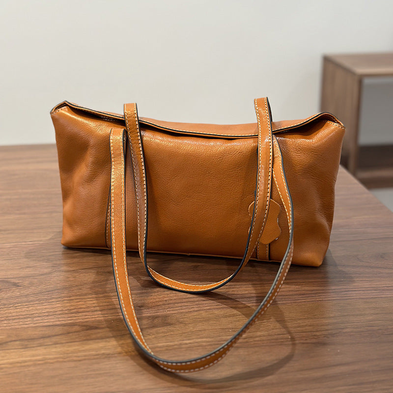 Li Ji | Original handmade genuine leather | Handmade high-end commuter side backpack No. 24029 