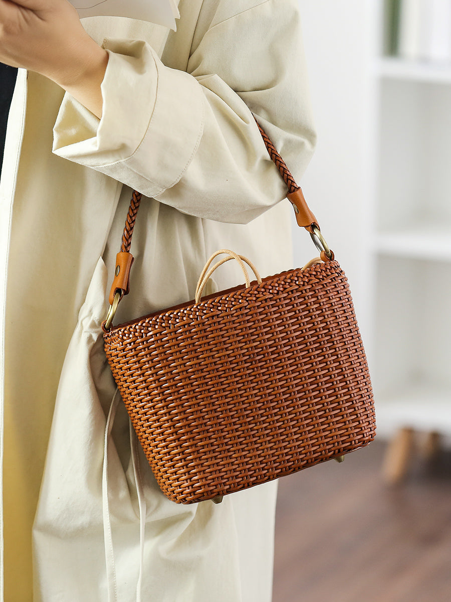 Li Ji | Original handmade leather | Japanese handmade vintage woven bag No. 26810