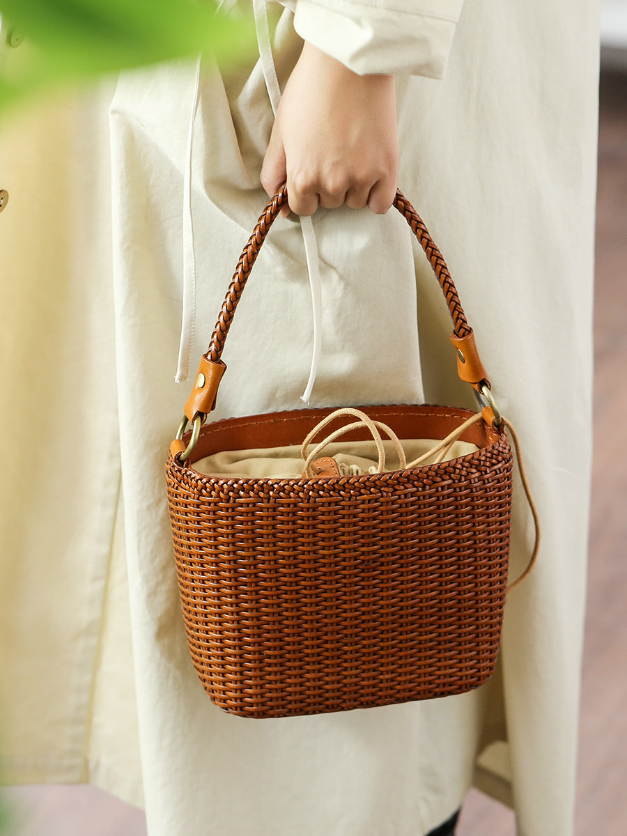 Li Ji | Original handmade leather | Japanese handmade vintage woven bag No. 26810