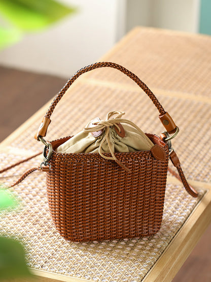 Li Ji | Original handmade leather | Japanese handmade vintage woven bag No. 26810