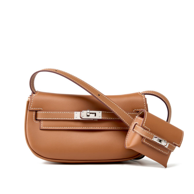 Li Ji | Original handmade genuine leather | Multifunctional Kelly saddle bag No. 2777 