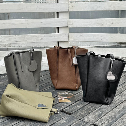 Li Ji | Original handmade genuine leather | Simple and concave shape, unpretentious and unpretentious tote bag No. 2790 