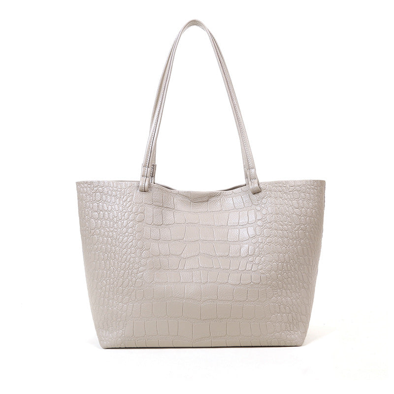 Li Ji | Original handmade leather | Niche design (crocodile pattern) high-end texture tote bag No. 3-033 