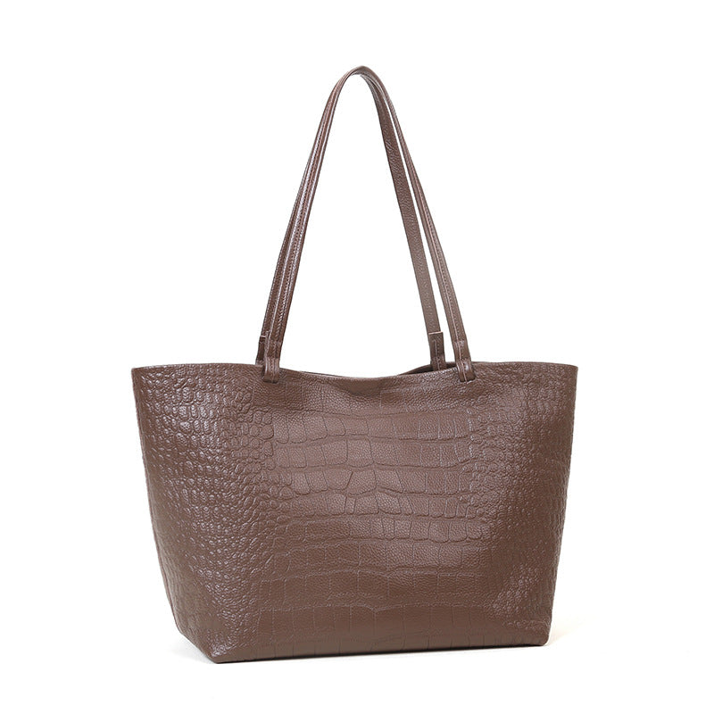 Li Ji | Original handmade leather | Niche design (crocodile pattern) high-end texture tote bag No. 3-033 