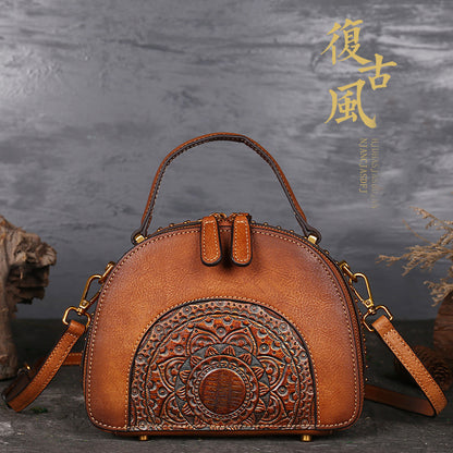 Li Ji | Original handmade leather | Retro-style beautiful first-layer cow leather handbag No. 3205 