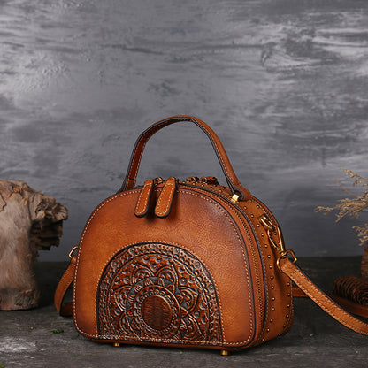 Li Ji | Original handmade leather | Retro-style beautiful first-layer cow leather handbag No. 3205 