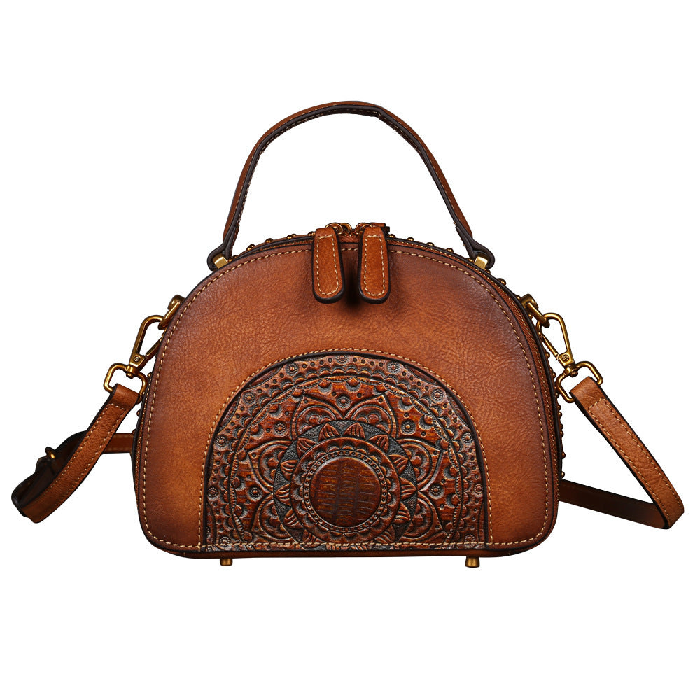 Li Ji | Original handmade leather | Retro-style beautiful first-layer cow leather handbag No. 3205 