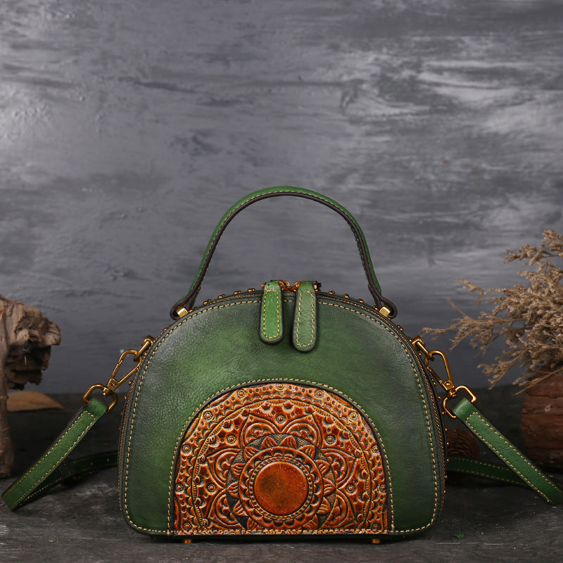 Li Ji | Original handmade leather | Retro-style beautiful first-layer cow leather handbag No. 3205 