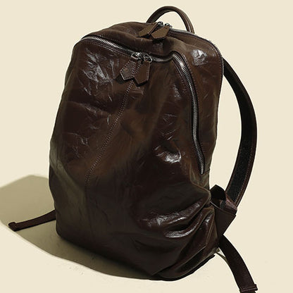 Li Ji | Original handmade genuine leather | High-end hand-scratch pattern unisex backpack No. 3527 